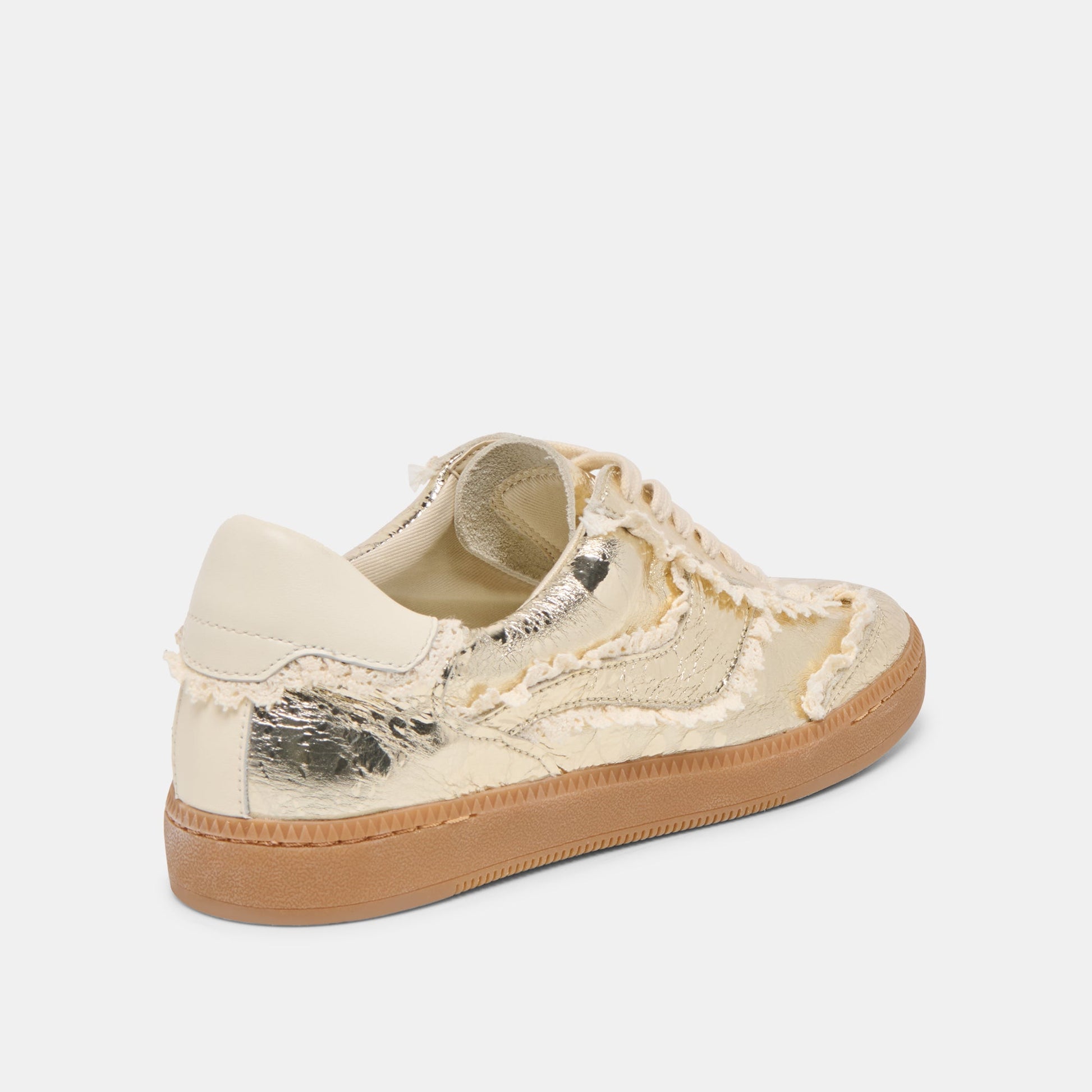 Dolce Vita Notice Lace Platinum Distressed Leather Sneakers