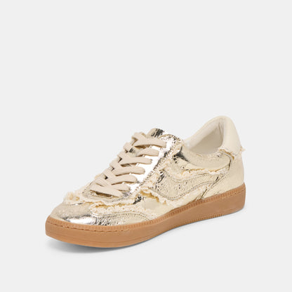 Dolce Vita Notice Lace Platinum Distressed Leather Sneakers