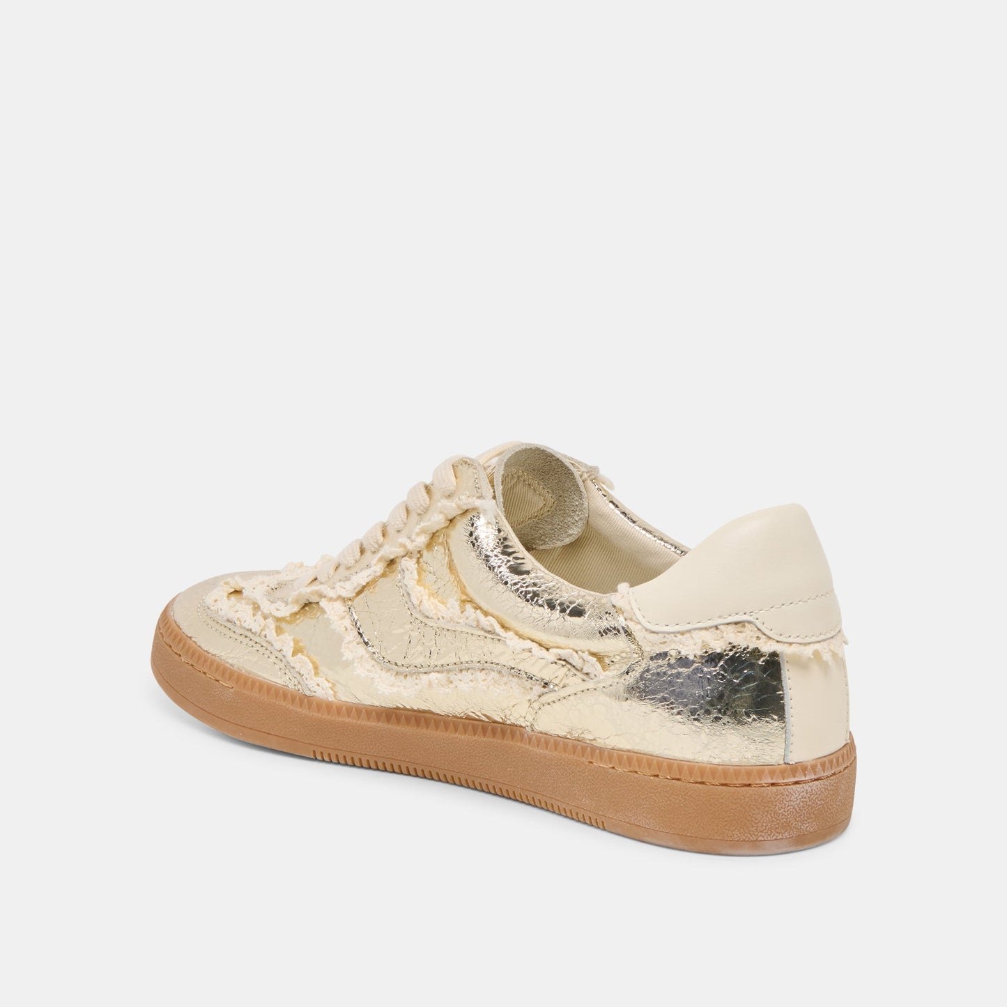 Dolce Vita Notice Lace Platinum Distressed Leather Sneakers