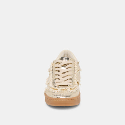 Dolce Vita Notice Lace Platinum Distressed Leather Sneakers