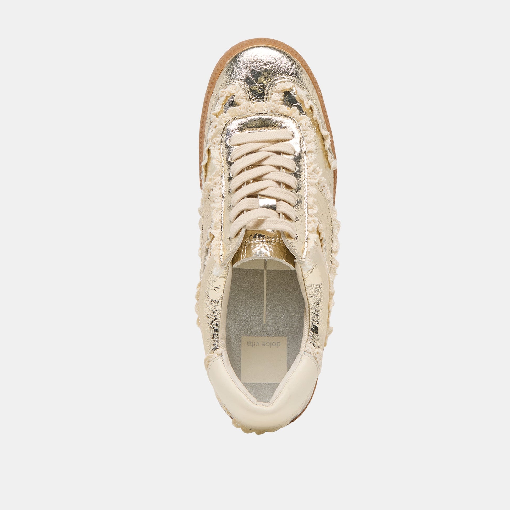 Dolce Vita Notice Lace Platinum Distressed Leather Sneakers