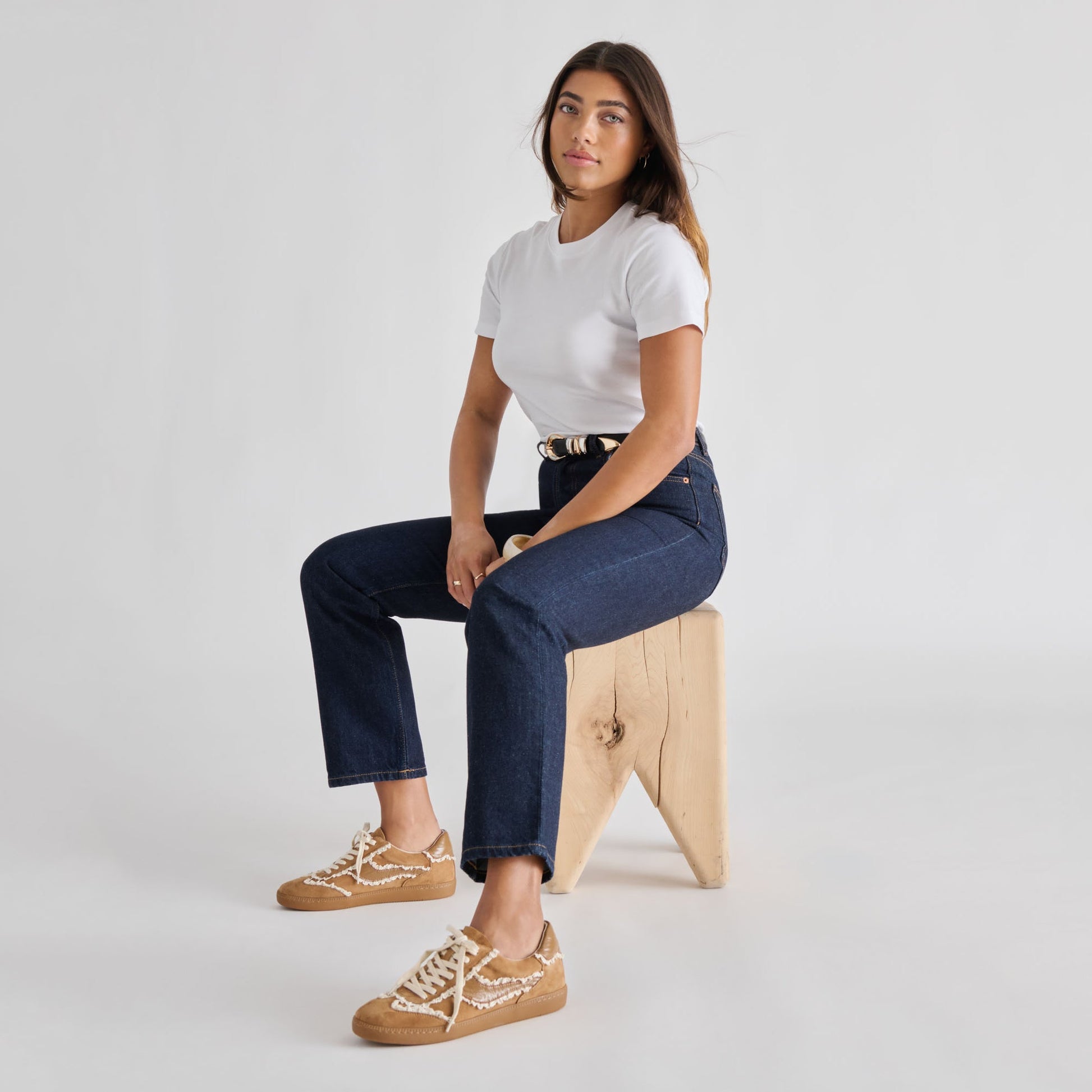 Dolce Vita Notice Lace Lt Brown Suede Sneakers