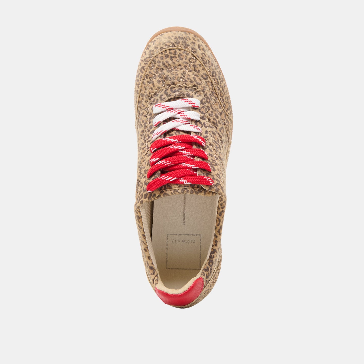 Dolce Vita Laini Tan Leopard Printed Suede Sneakers