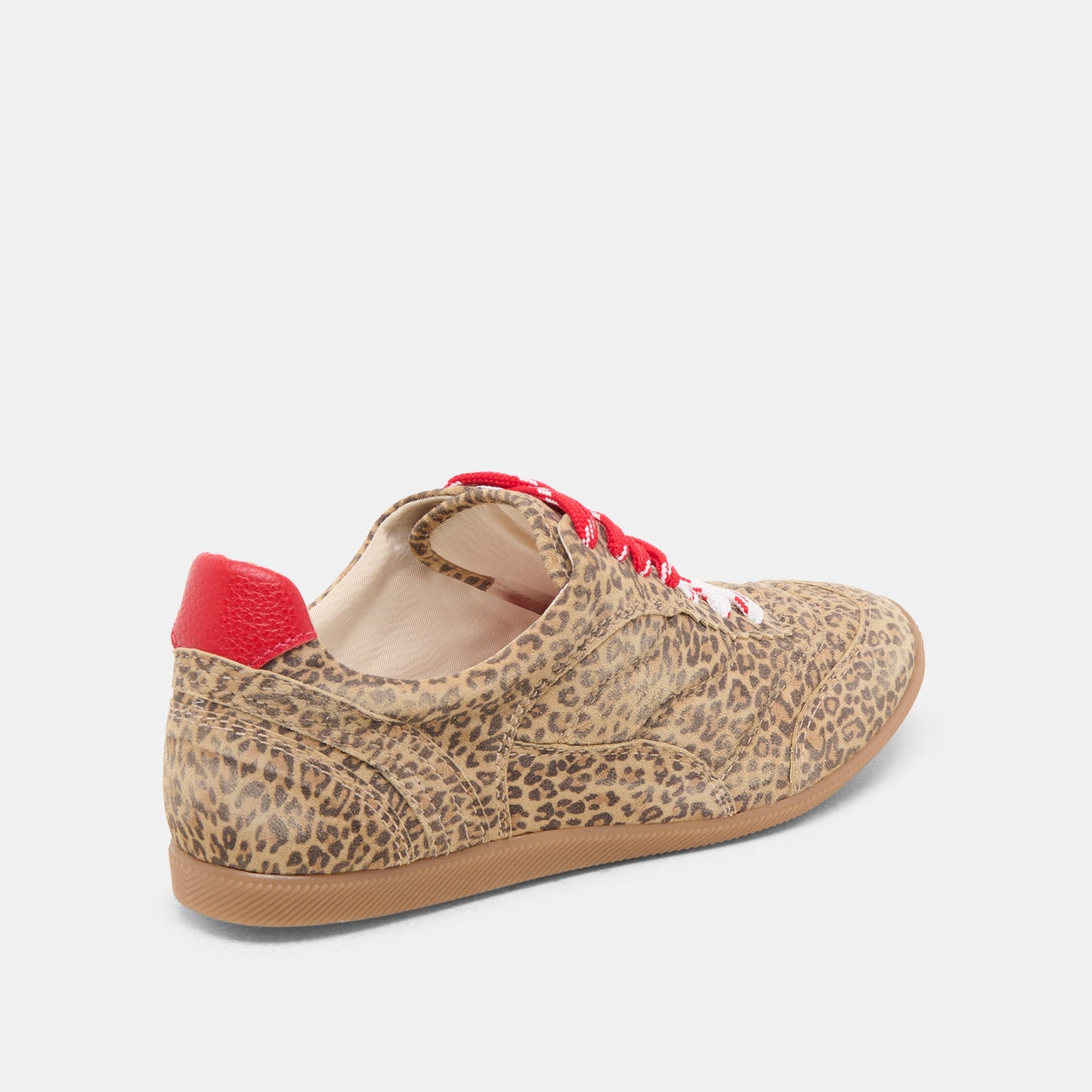 Dolce Vita Laini Tan Leopard Printed Suede Sneakers