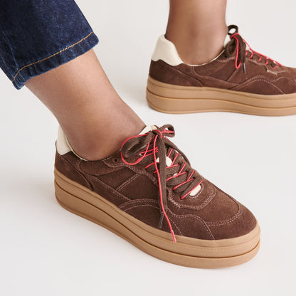 Dolce Vita Naomy H2O Waterproof Dk Brown Suede Sneakers