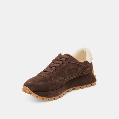 Dolce Vita Tricia Dk Brown Suede Sneakers