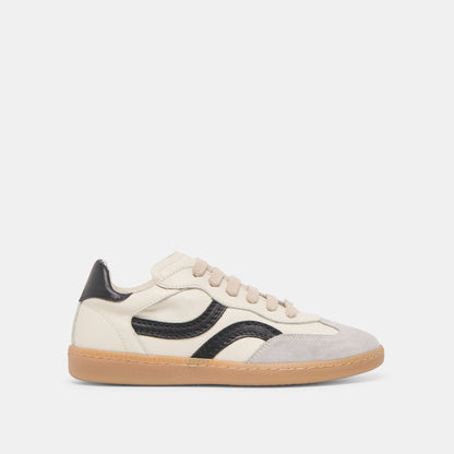 Dolce Vita Rebel White Black Leather Sneakers