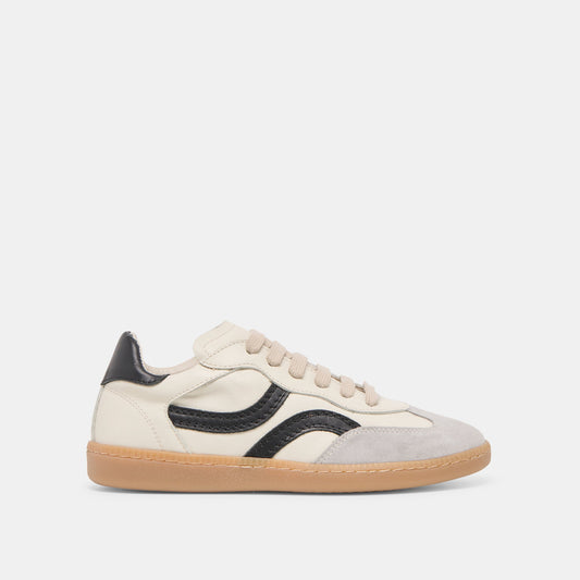 Dolce Vita Rebel White Black Leather Sneakers