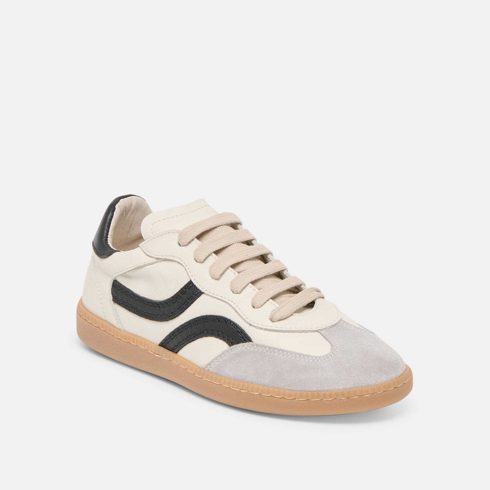 Dolce Vita Rebel White Black Leather Sneakers