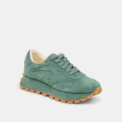 Dolce Vita Tricia Dk Green Suede Sneakers