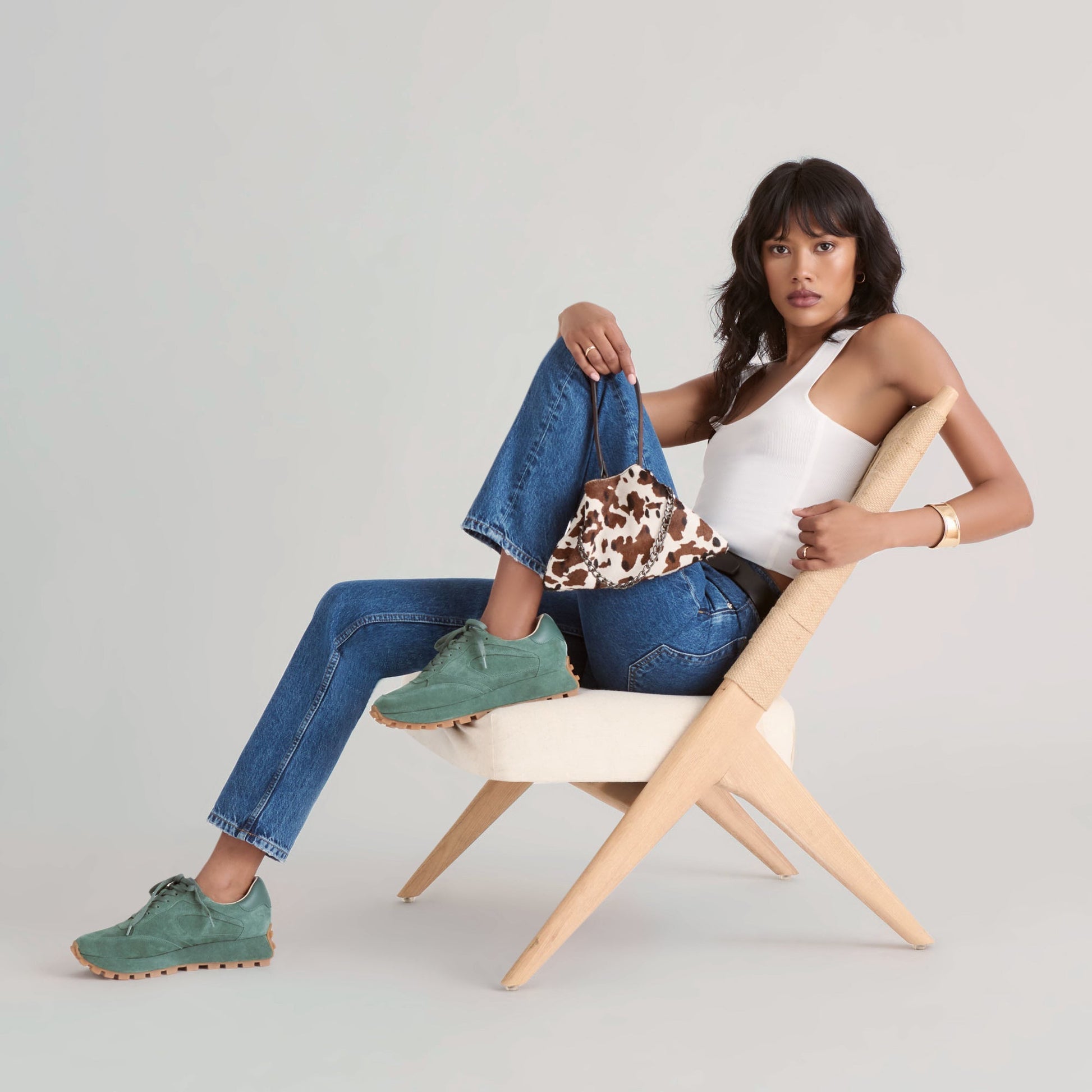 Dolce Vita Tricia Dk Green Suede Sneakers