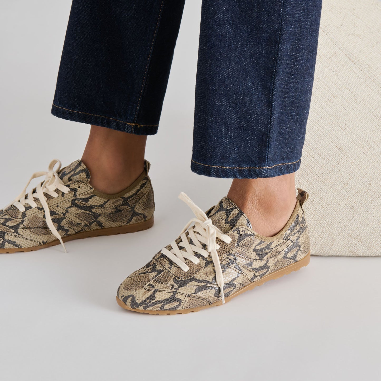 Dolce Vita Viper Snake Print Embossed Leather Sneakers