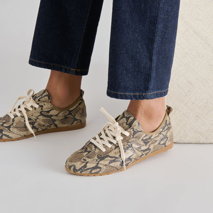 Dolce Vita Viper Snake Print Embossed Leather Sneakers