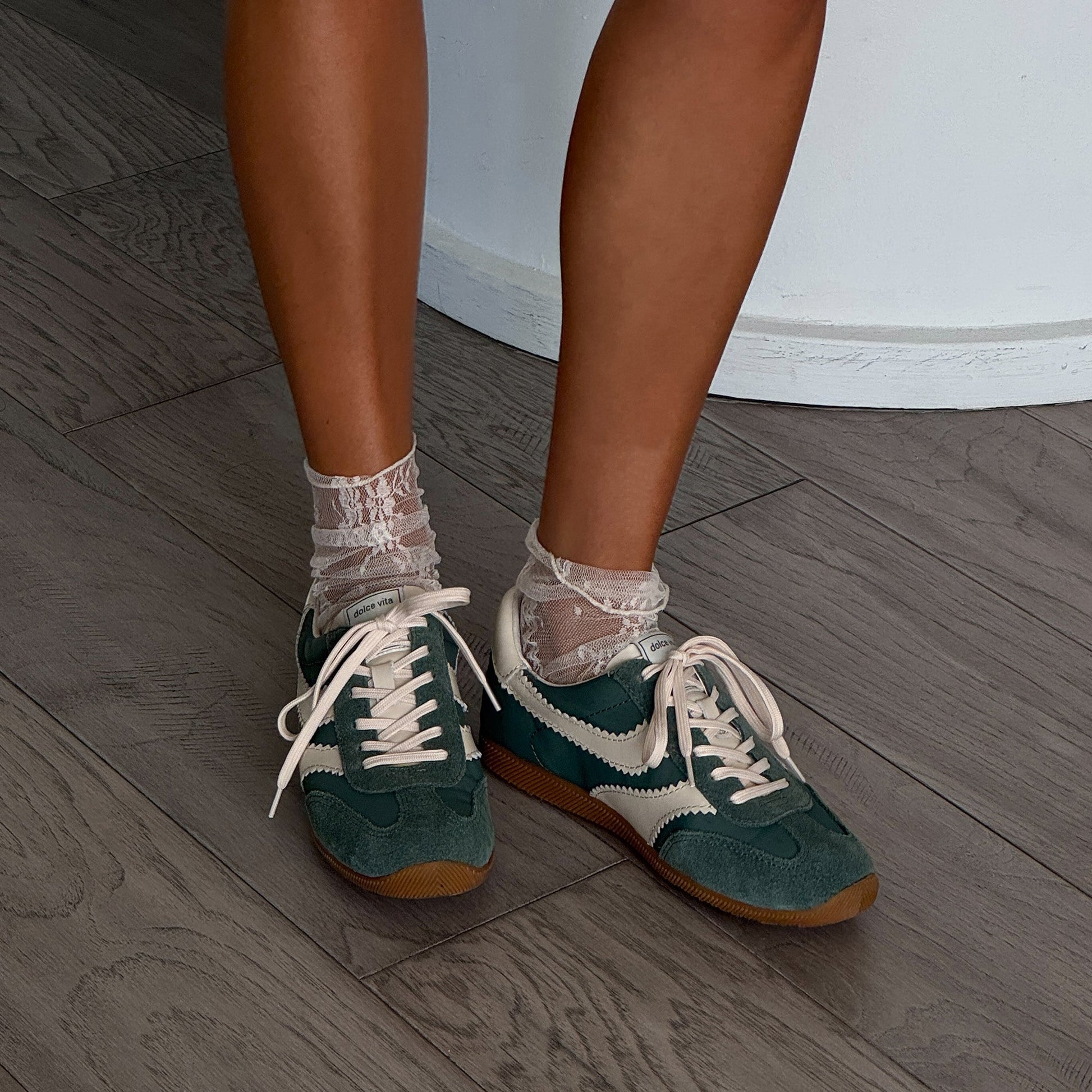 Dolce Vita Limit Green Nylon Sneakers