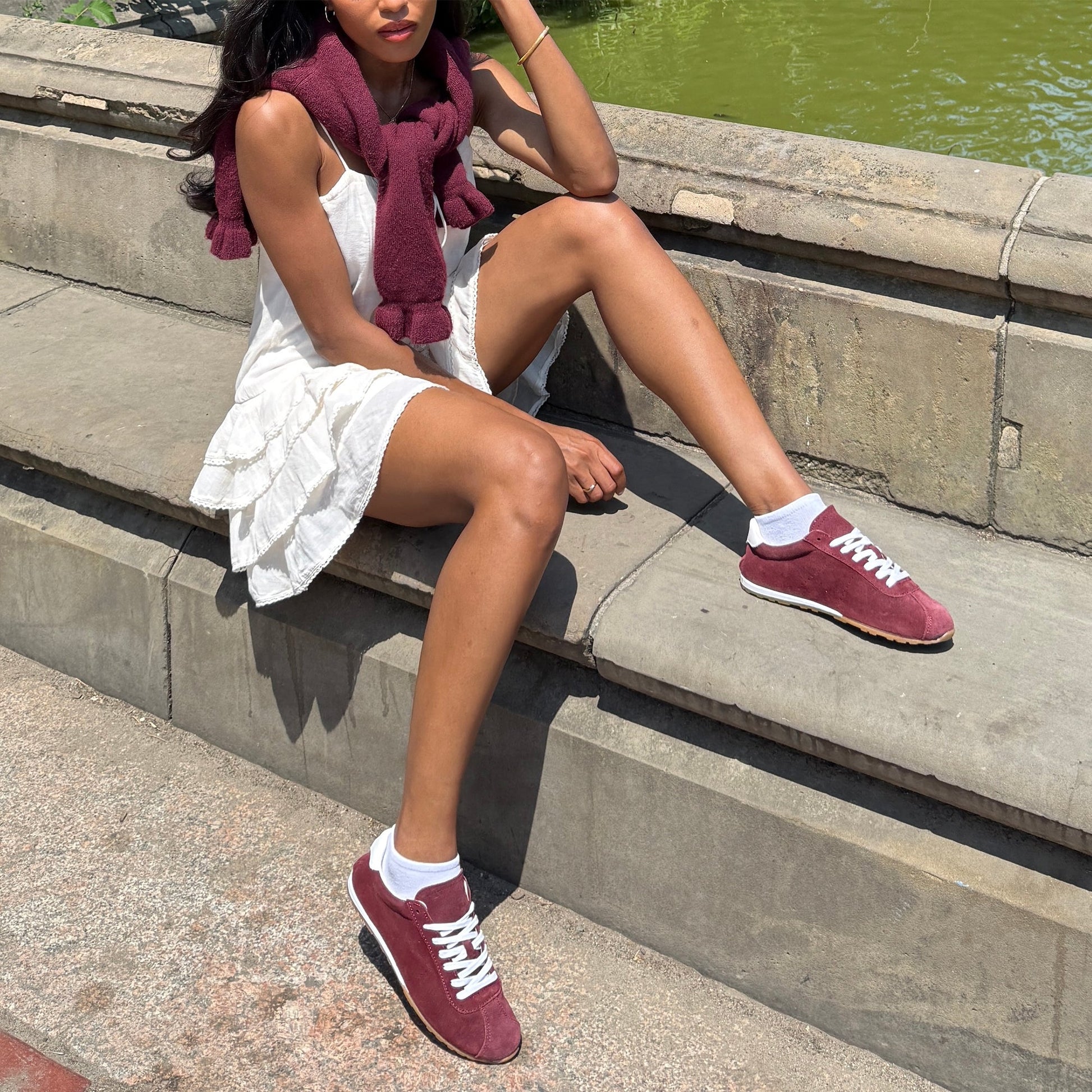 Dolce Vita Serina Burgundy Suede Sneakers