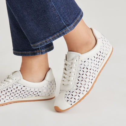 Dolce Vita DANIE EYELET PERF SNEAKERS TRUE WHITE LEATHER
