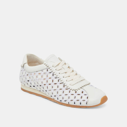 Dolce Vita DANIE EYELET PERF SNEAKERS TRUE WHITE LEATHER