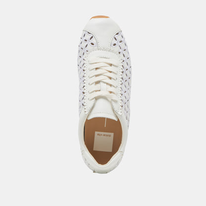 Dolce Vita DANIE EYELET PERF SNEAKERS TRUE WHITE LEATHER
