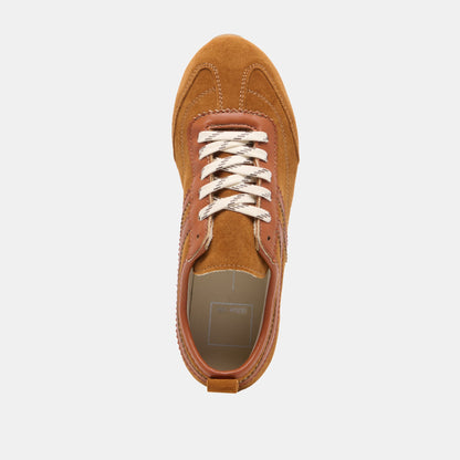 Dolce Vita Viper Cognac Suede Sneakers
