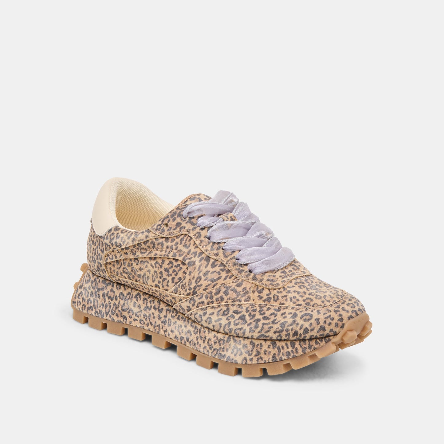 Dolce Vita Tricia Tan Leopard Printed Suede Sneakers