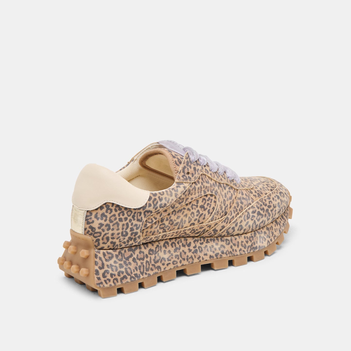 Dolce Vita Tricia Tan Leopard Printed Suede Sneakers