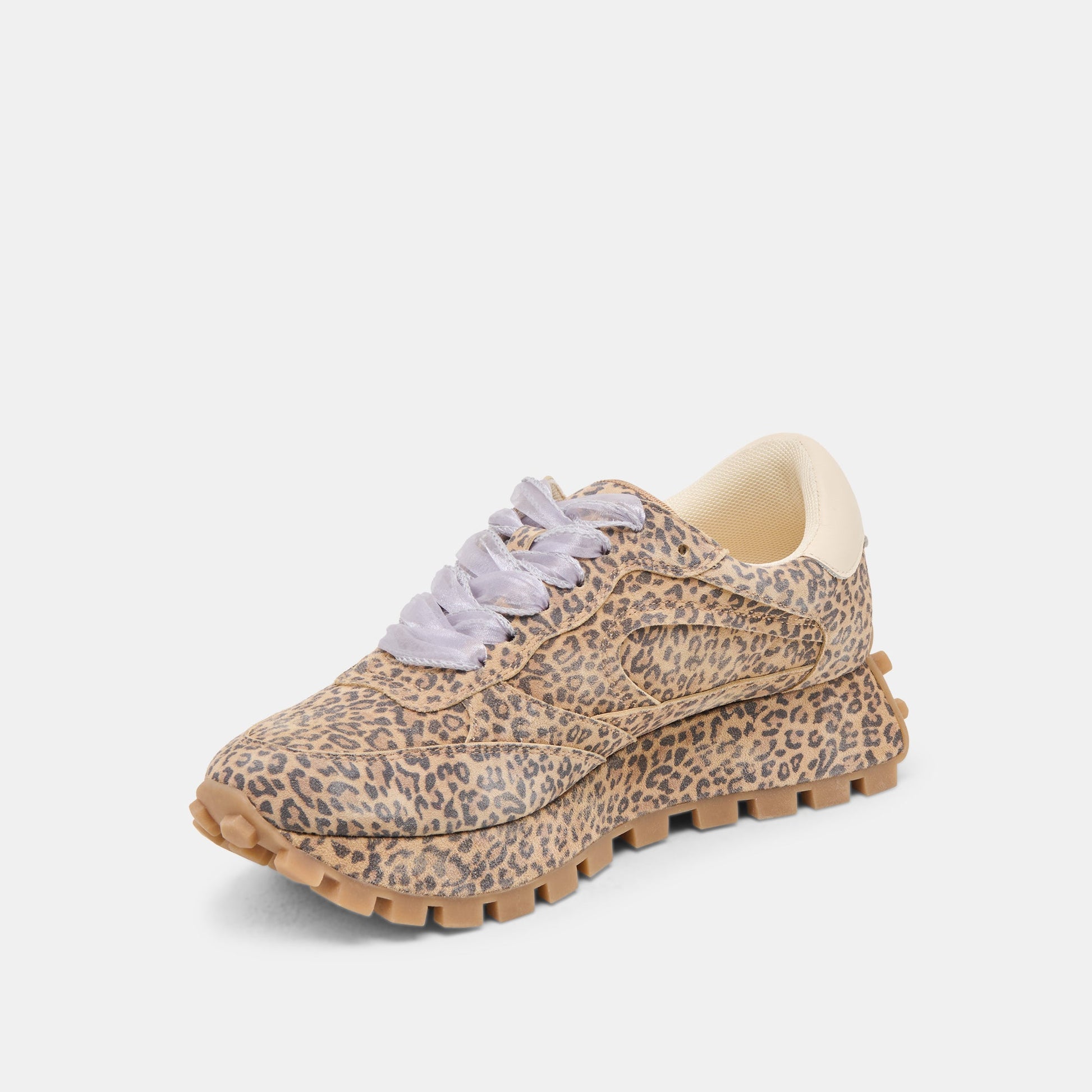 Dolce Vita Tricia Tan Leopard Printed Suede Sneakers