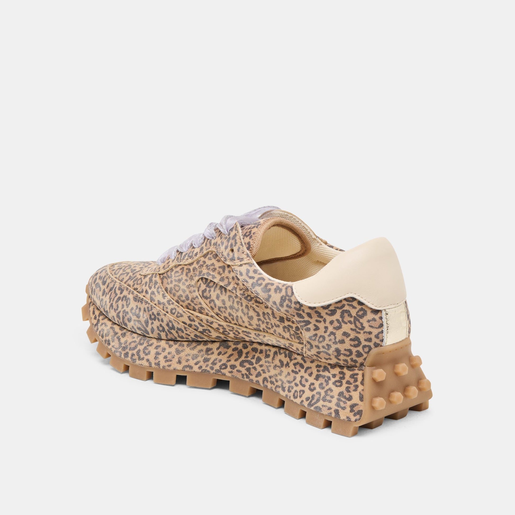 Dolce Vita Tricia Tan Leopard Printed Suede Sneakers