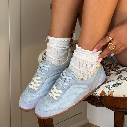 Dolce Vita Laini Blue Multi Leather Sneakers