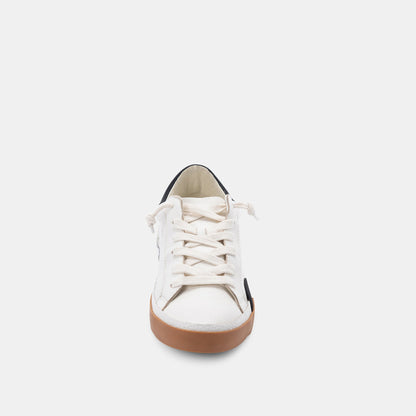 Dolce Vita Zina Wide Sneakers White Black Leather