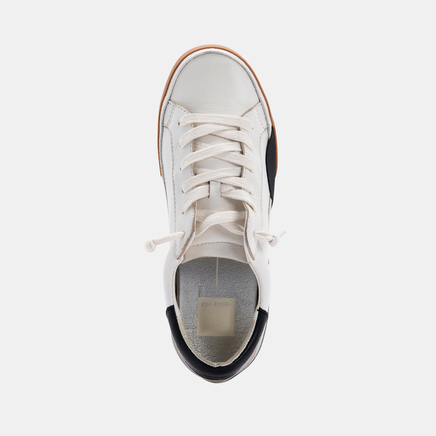 Dolce Vita Zina Wide Sneakers White Black Leather