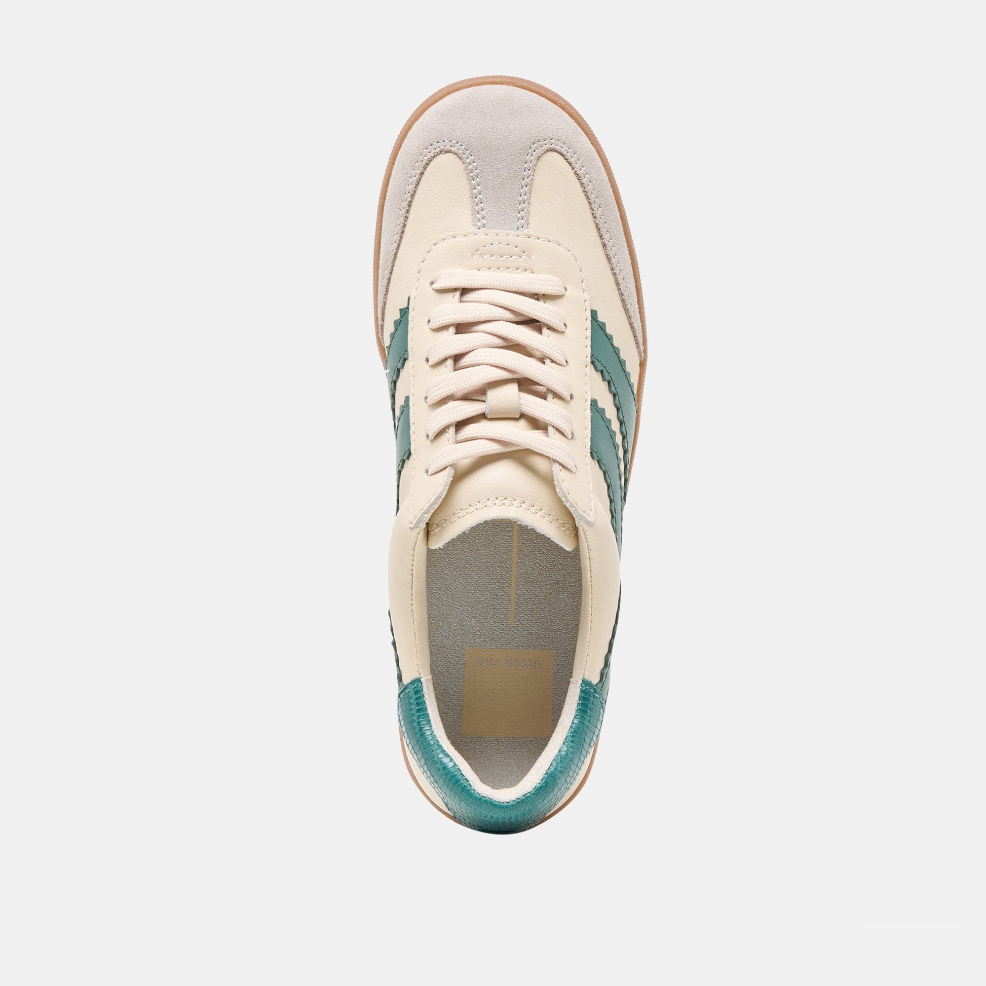 Dolce Vita Merit White Green Leather Sneakers