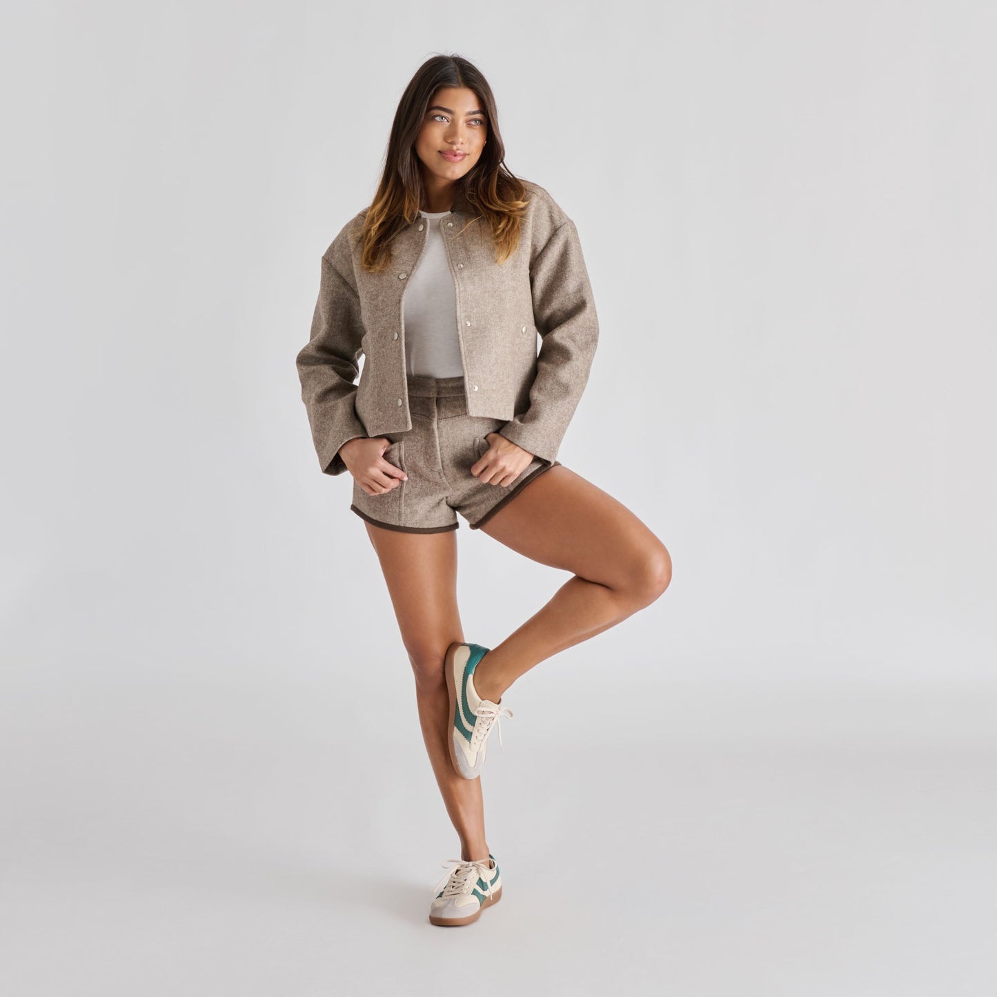 Dolce Vita Merit White Green Leather Sneakers