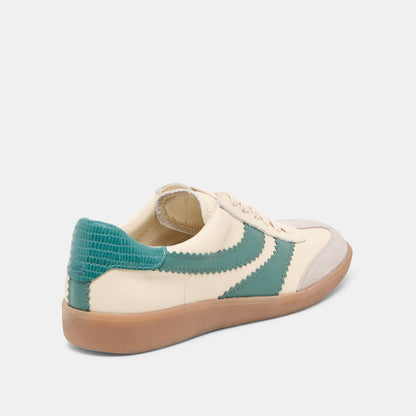 Dolce Vita Merit White Green Leather Sneakers