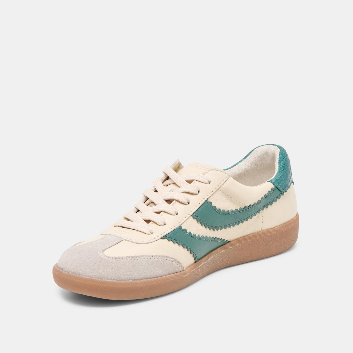 Dolce Vita Merit White Green Leather Sneakers