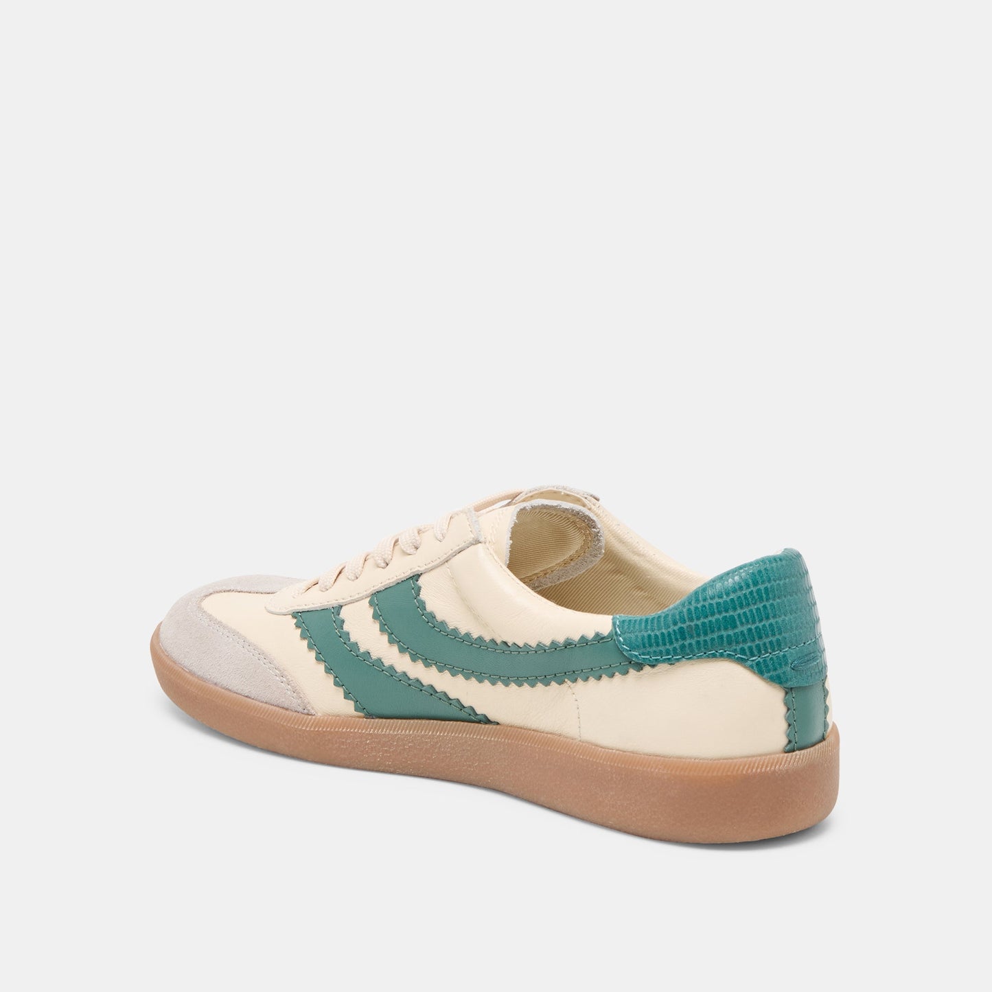 Dolce Vita Merit White Green Leather Sneakers
