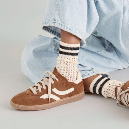 Dolce Vita Rebel Pecan Suede Sneakers