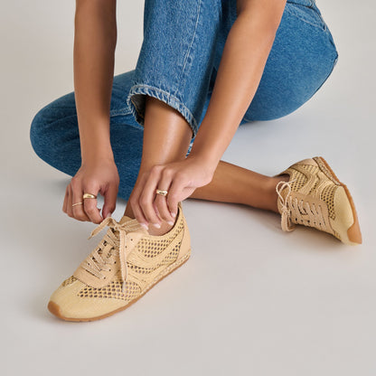 Dolce Vita Dream Lt Natural Woven Raffia Sneakers