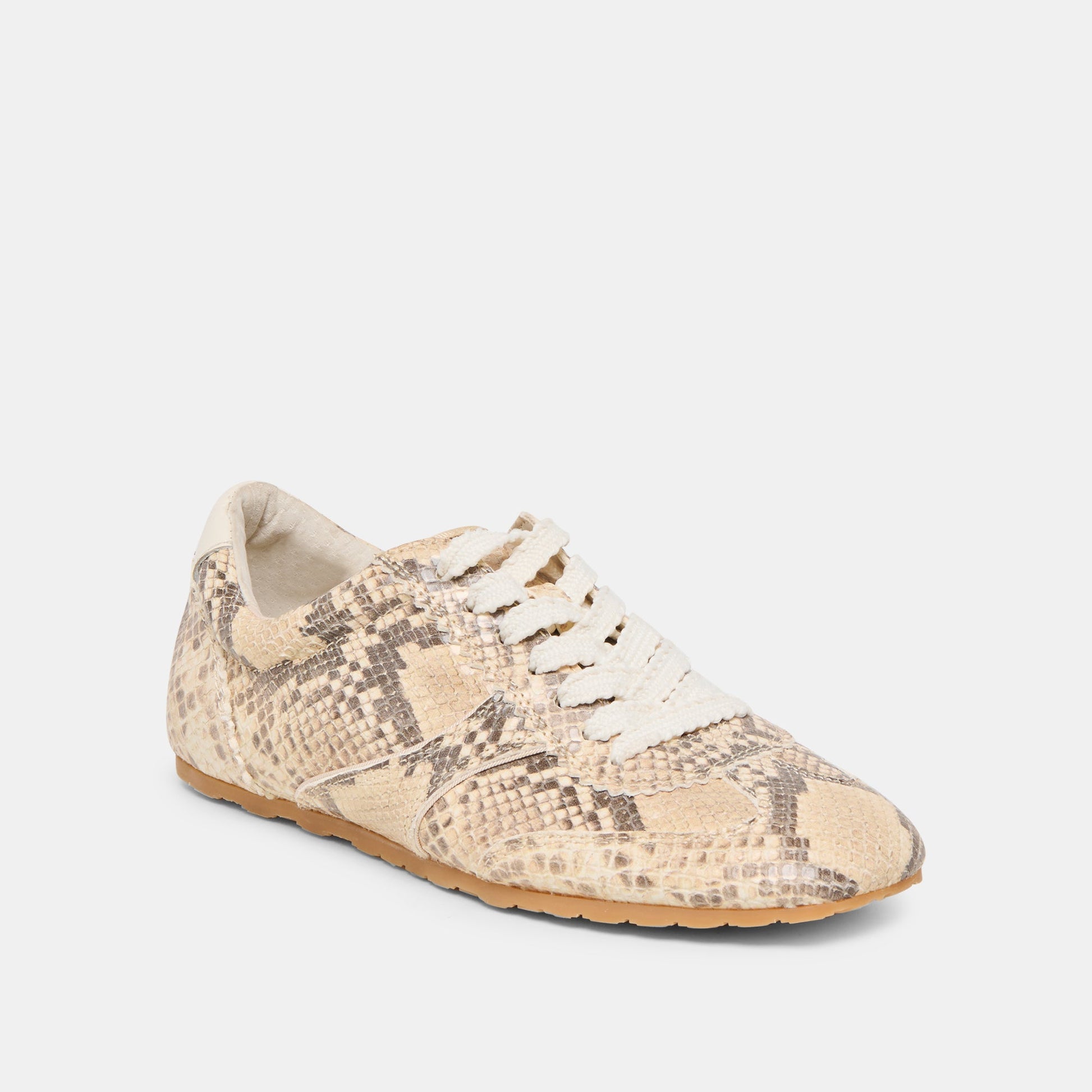 Dolce Vita Dorie Natural Snake Embossed Leather Sneakers