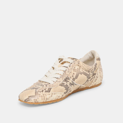 Dolce Vita Dorie Natural Snake Embossed Leather Sneakers