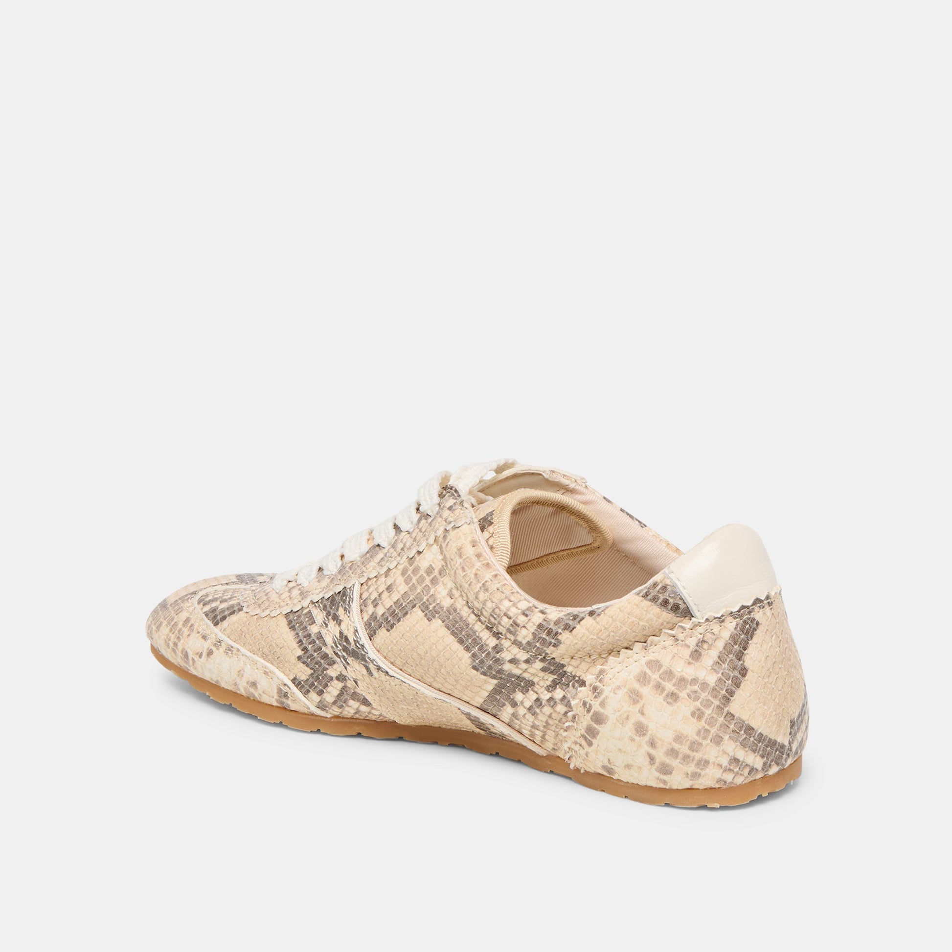 Dolce Vita Dorie Natural Snake Embossed Leather Sneakers