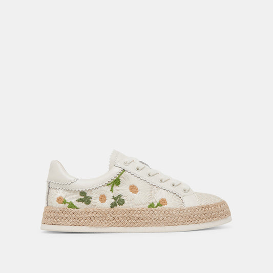 Dolce Vita AZALIA SNEAKERS WHITE FLORAL RAFFIA