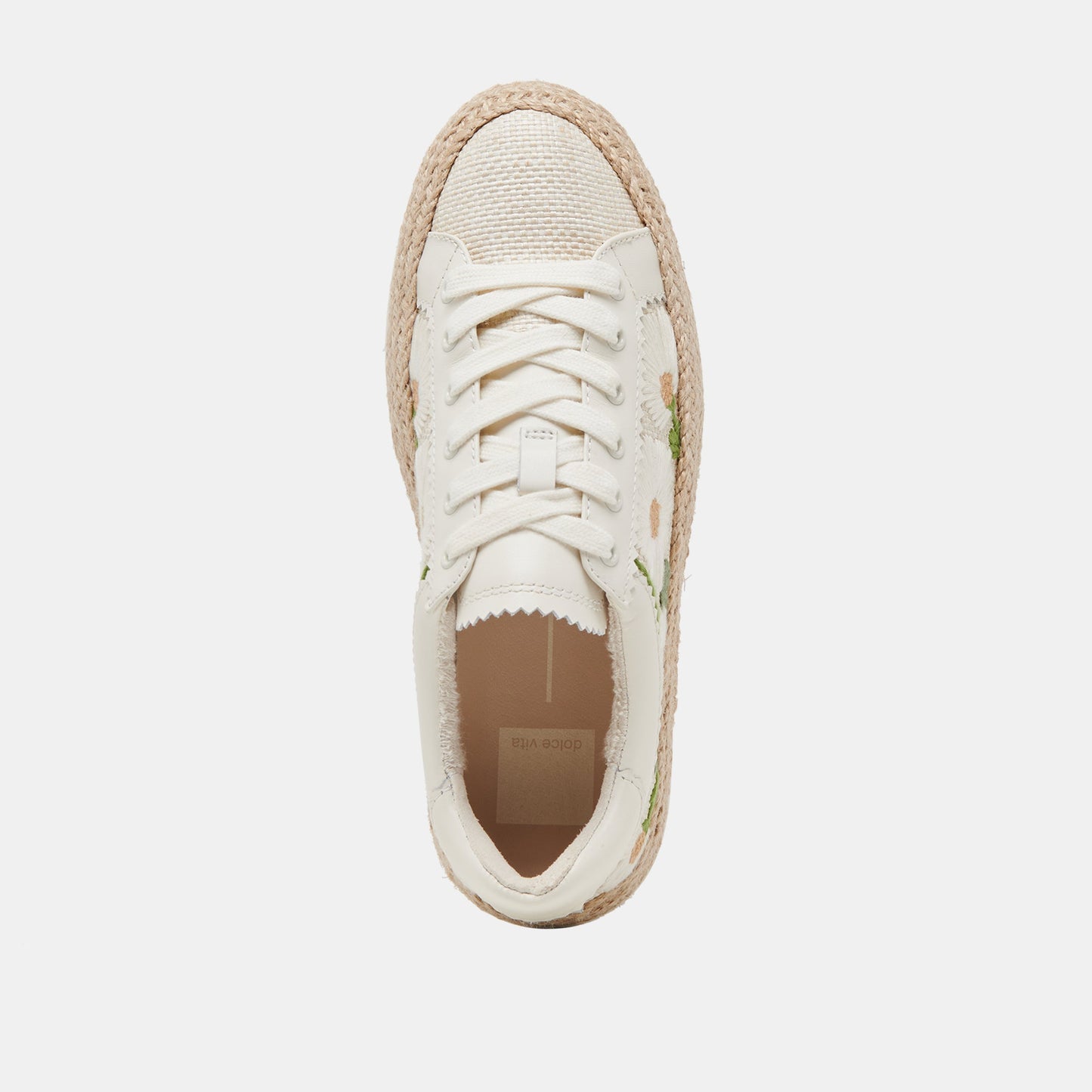 Dolce Vita AZALIA SNEAKERS WHITE FLORAL RAFFIA