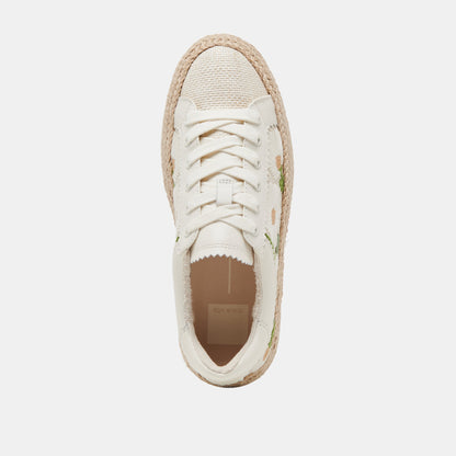 Dolce Vita AZALIA SNEAKERS WHITE FLORAL RAFFIA