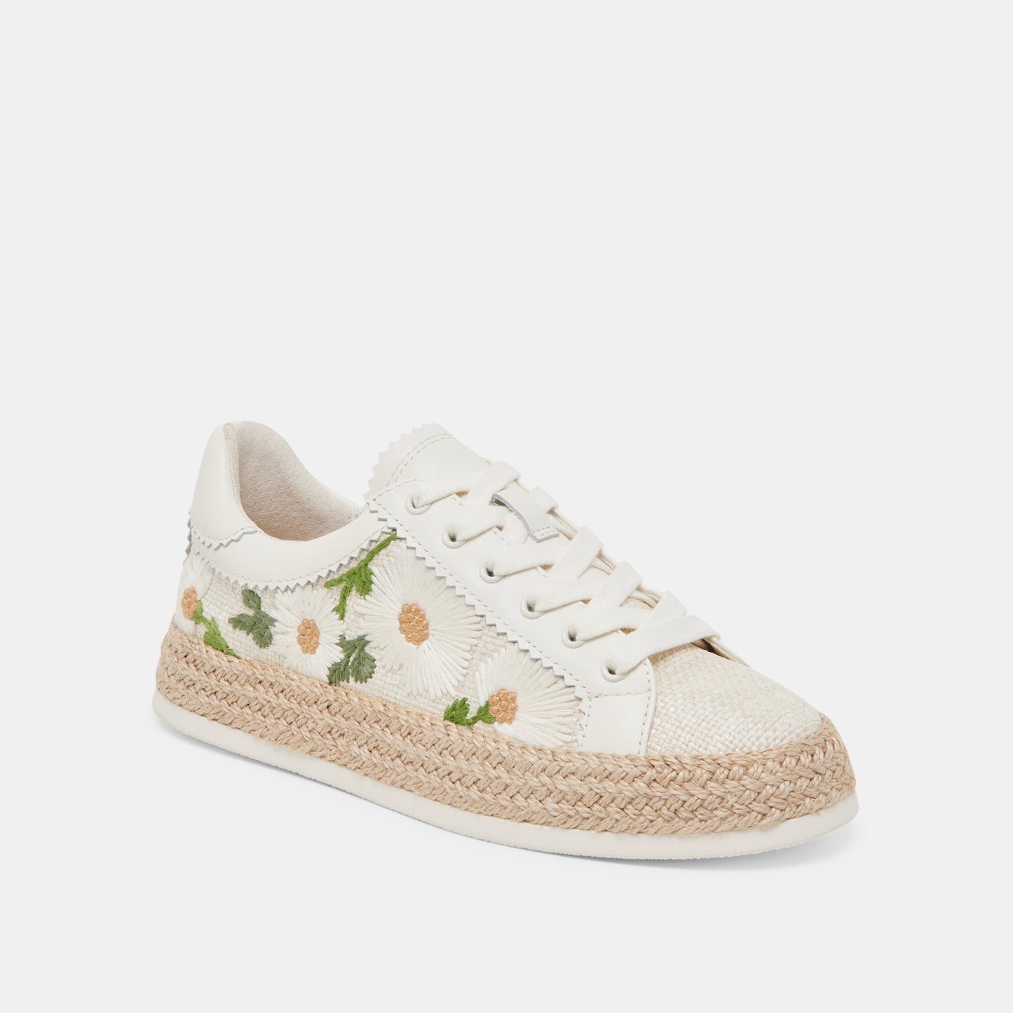 Dolce Vita AZALIA SNEAKERS WHITE FLORAL RAFFIA