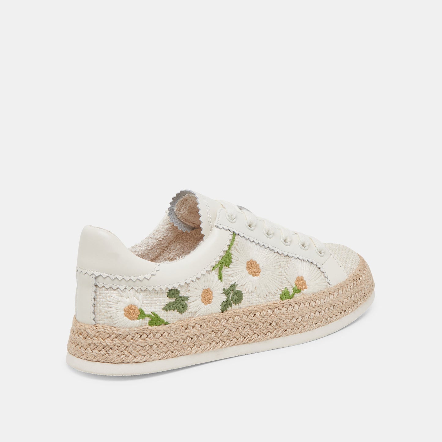Dolce Vita AZALIA SNEAKERS WHITE FLORAL RAFFIA
