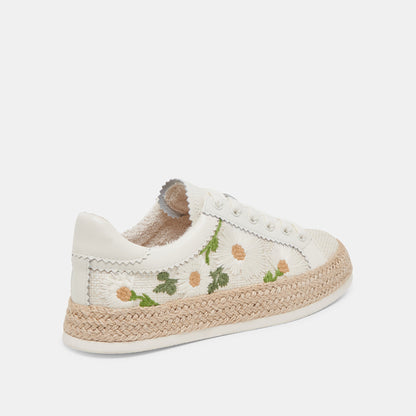 Dolce Vita AZALIA SNEAKERS WHITE FLORAL RAFFIA