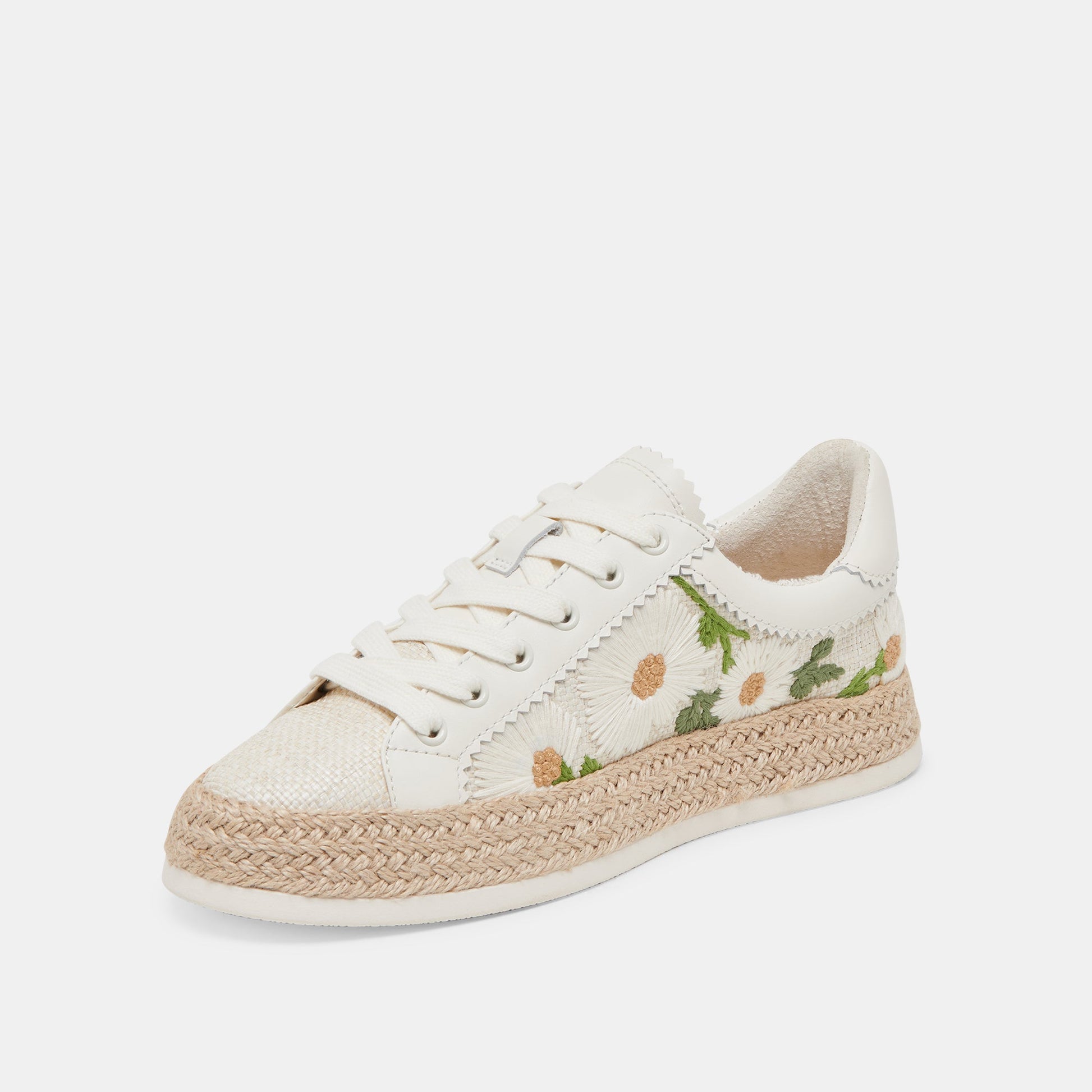 Dolce Vita AZALIA SNEAKERS WHITE FLORAL RAFFIA