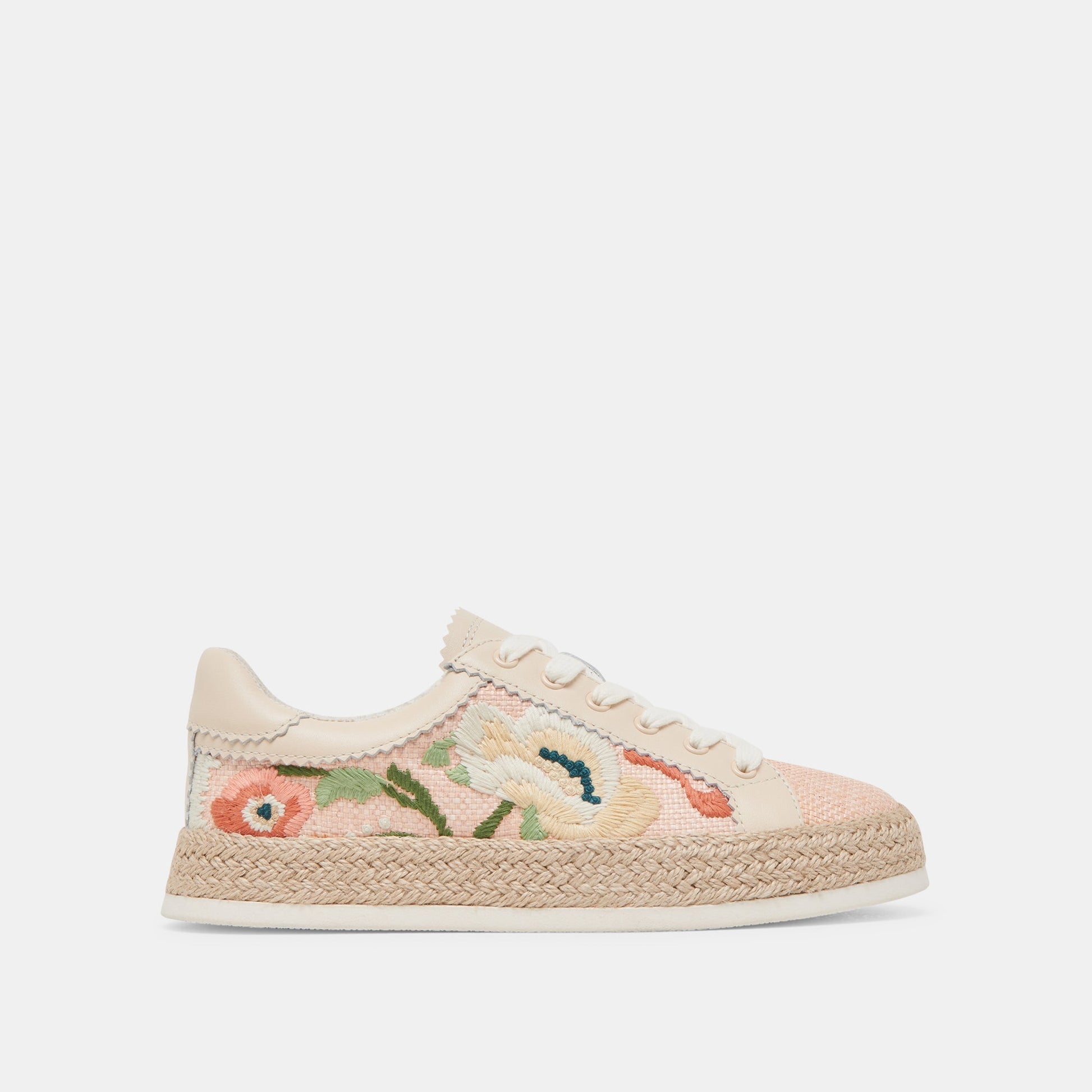 Dolce Vita Azalia Pink Floral Raffia Sneakers