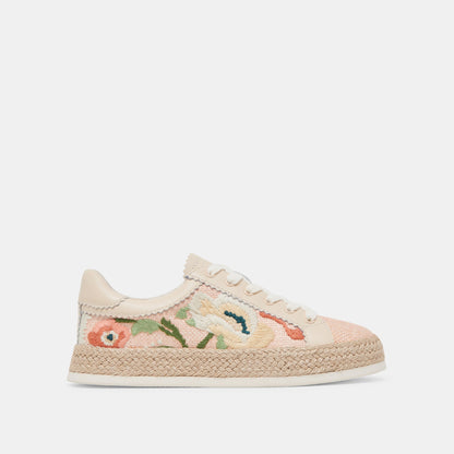 Dolce Vita Azalia Pink Floral Raffia Sneakers