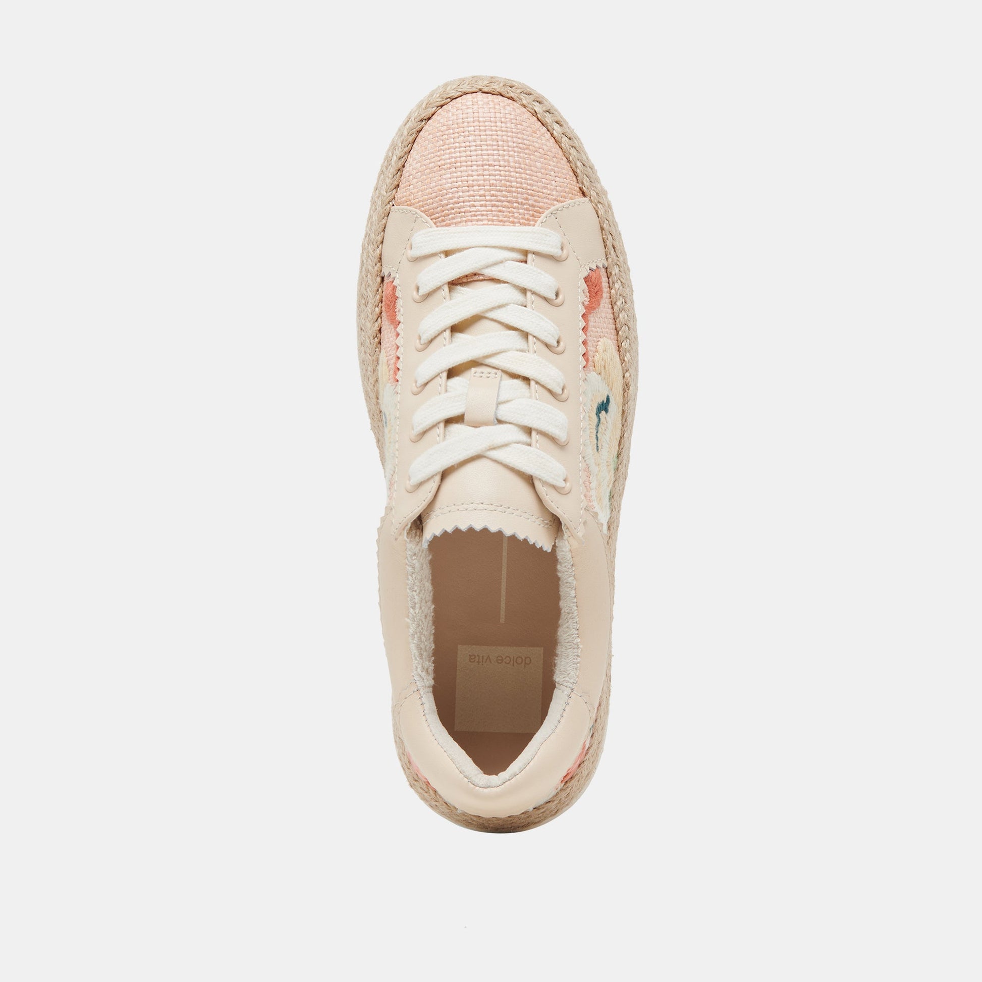 Dolce Vita Azalia Pink Floral Raffia Sneakers